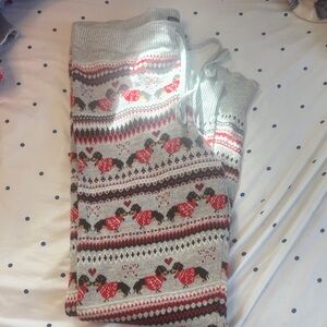 American Eagle Outfitters Gray and Red Knit Pants